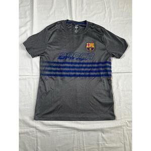 FCB Barcelona Jersey T-shirt  Large Blue Gray Futbol Soccer EUC world Cup
